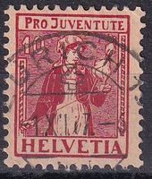 Pro Juventute J9 Tessinerin ET-Stempel Zürich 1.12.1917