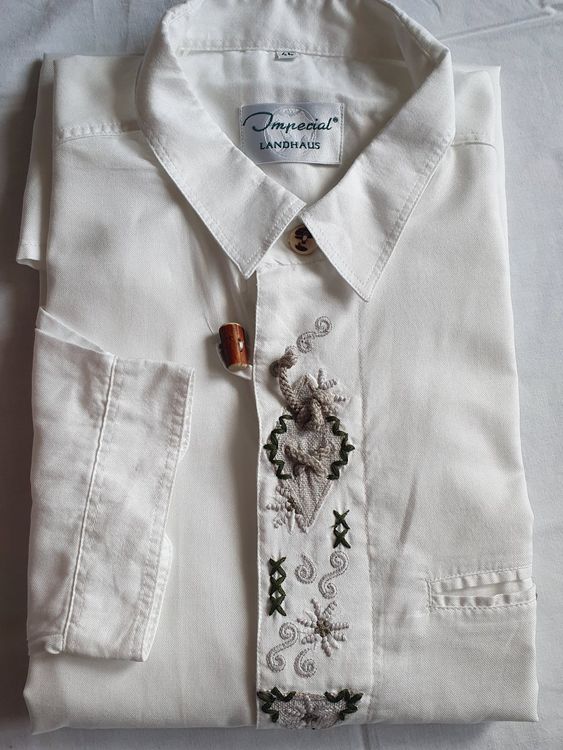 Chemise Tyrolienne Homme - Taille 41, Style Traditionnel Bavarois, Impérial, Très Bon état