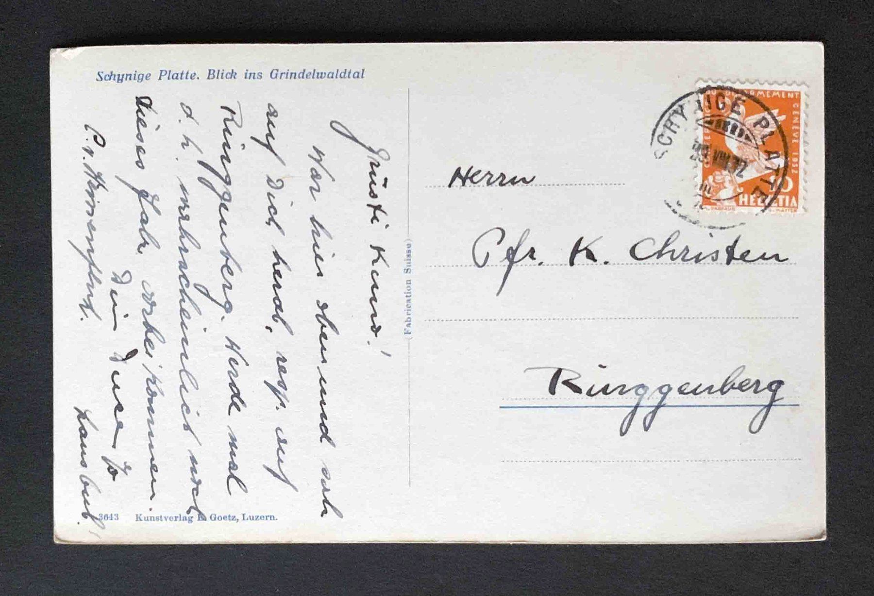 Cartoline postali: AK Schynige Platte Blick ins Grindelwaldtal – Usato da Goldau venduto da artelier1 1
