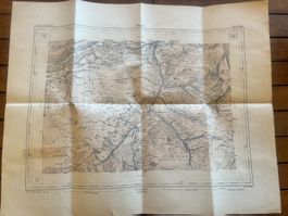 Carte topographique ancienne Ilanz 1909, rare! Suisse 51