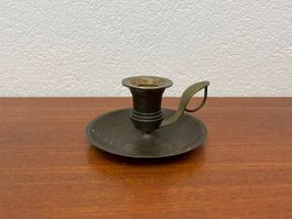 Schöner Art Deco Kerzenständer Messing Handleuchter vintage