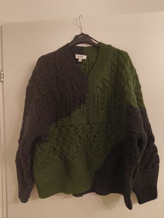 COS Pullover grün grau Strick Muster Grösse XS Zustand gut