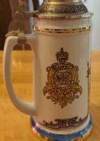 Original Bierkrug mit Zinndeckel, König von Bayern