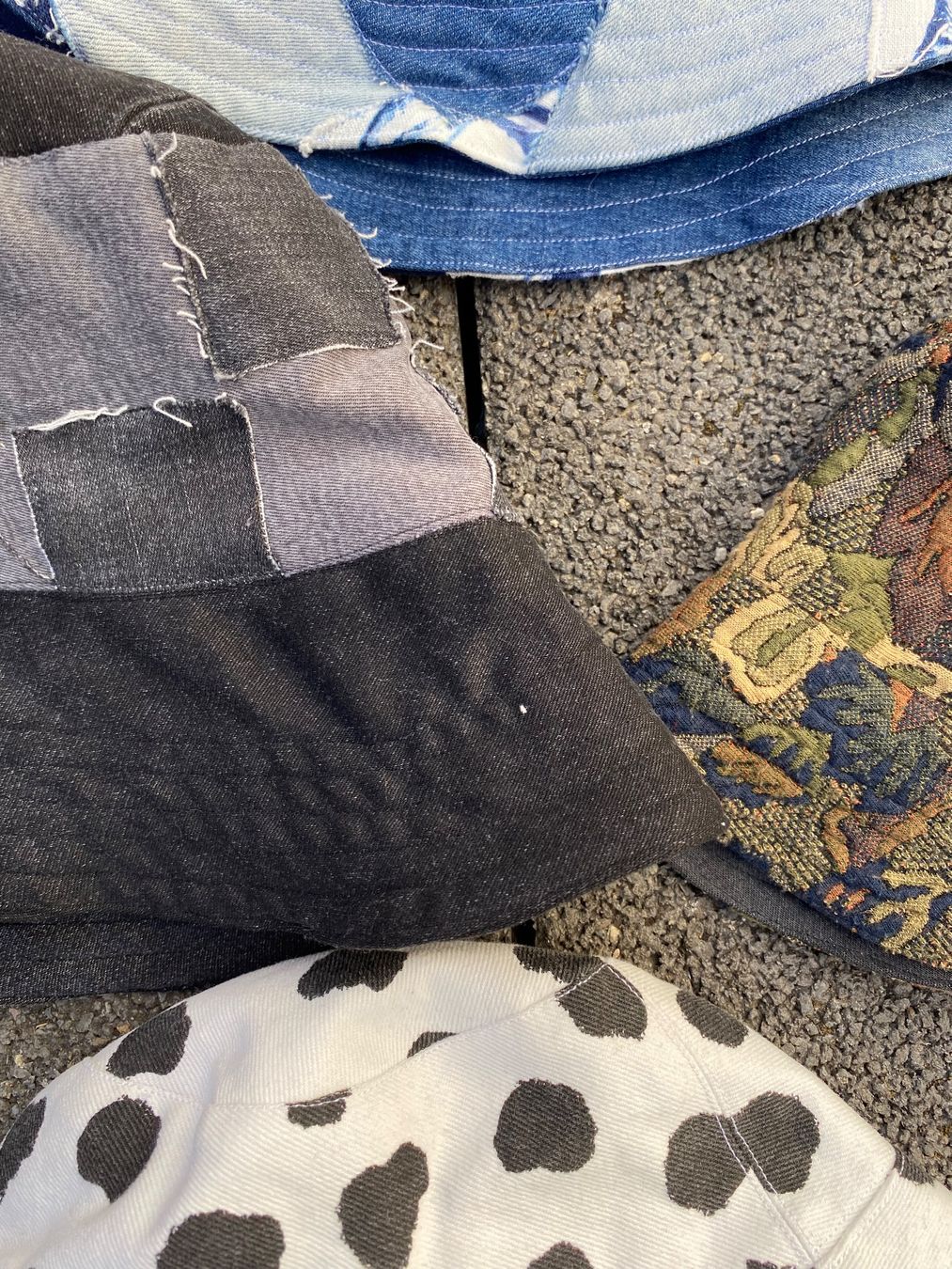 Copricapi, berretti & cappellini: Buckethat, Schachmuster, jeanstoff, Grautöne , Sommerhut – Nuovo e nell'imballaggio originale da lommis venduto da inf_thv8 4