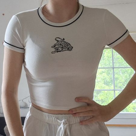 Neuwertiges Crop Top mit Tiger-Print, Grösse S🐅