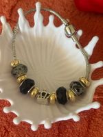 Luxus Elegante 20 cm Armband/Beads Farbe :Silber/weiss/schwa