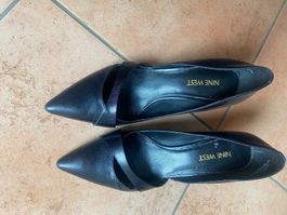 Damenschuhe schwarze Leder Pumps Grösse 37.5
