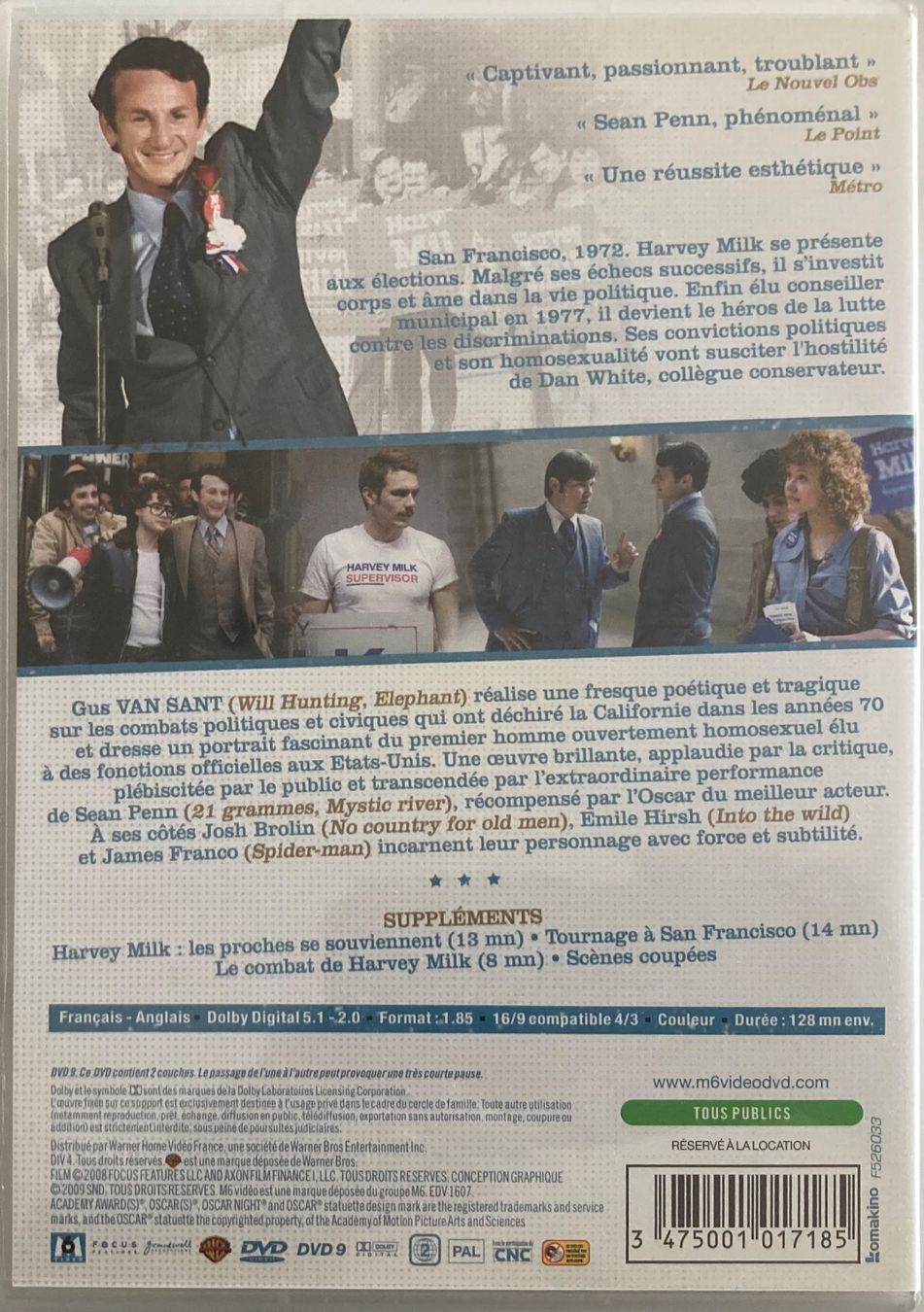Tutti i DVDs: HARVEY MILK (SEAN PENN) – Usato da Poliez-Pittet venduto da Newtown-Records 1
