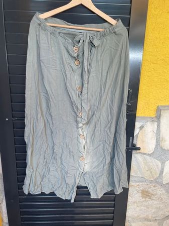 Damen langer Rock Jupe olivgrün XL