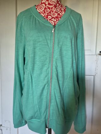 Leichte Sweatjacke Cecil Baumwolle Reissverschluss grün L