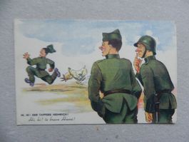 CH Humor Motiv Karte Miltär Rueblikarte Bären Katzen ca.1940