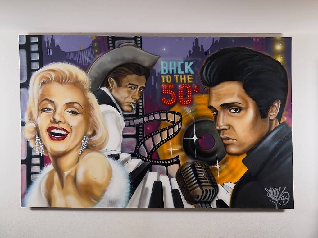 Gemälde: Back to the 50s, Graffiti von Seyo – Gebraucht aus Böckten von unikatum