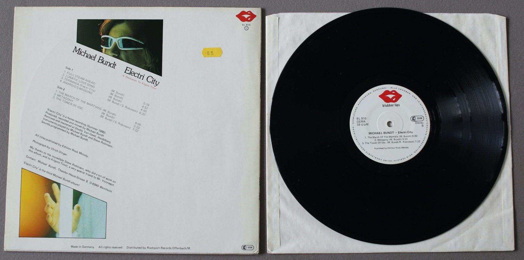 Schallplatten: LP, 80's Electro/Experimental, Michael Bundt, Electri City – Gebraucht aus Biel/Bienne von 808.3 1