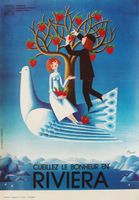 FRANCE RIVIERA - LE BONHEUR c.1980 - Affiche originale