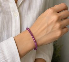 Armband Rubin facettiert 4 mm – elastisch – Naturstein