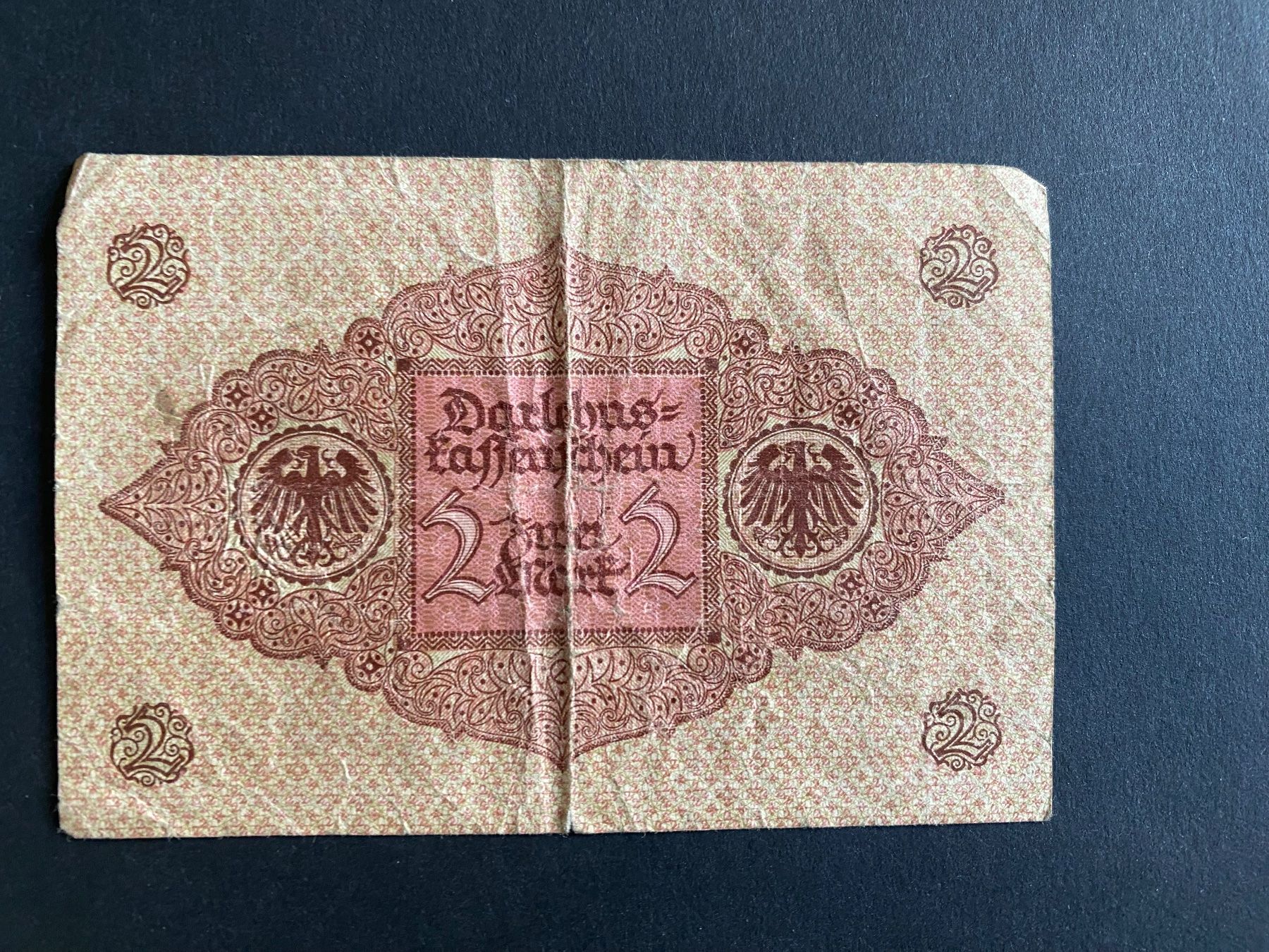 Banknoten: Darlehnskassenschein, Zwei Mark, 1920 – Gebraucht aus Zürich von leo0105 1