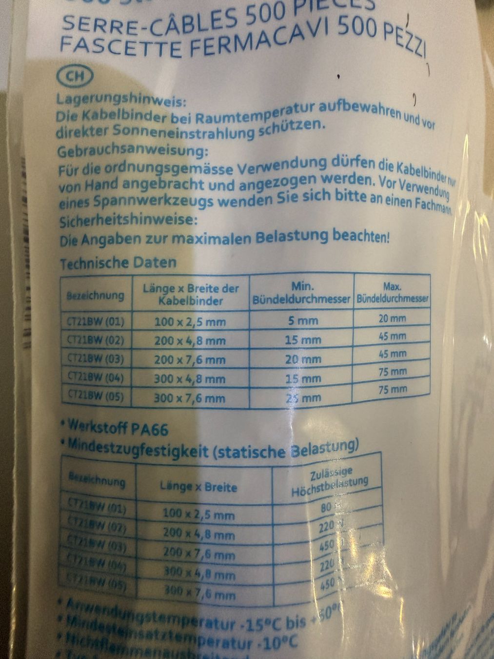 Nastri decorativi: Kabelbinder, Workzone, 500 Stk, 5 Versionen, NEU – Nuovo e nell'imballaggio originale da Unterengstringen venduto da Tnovus 4