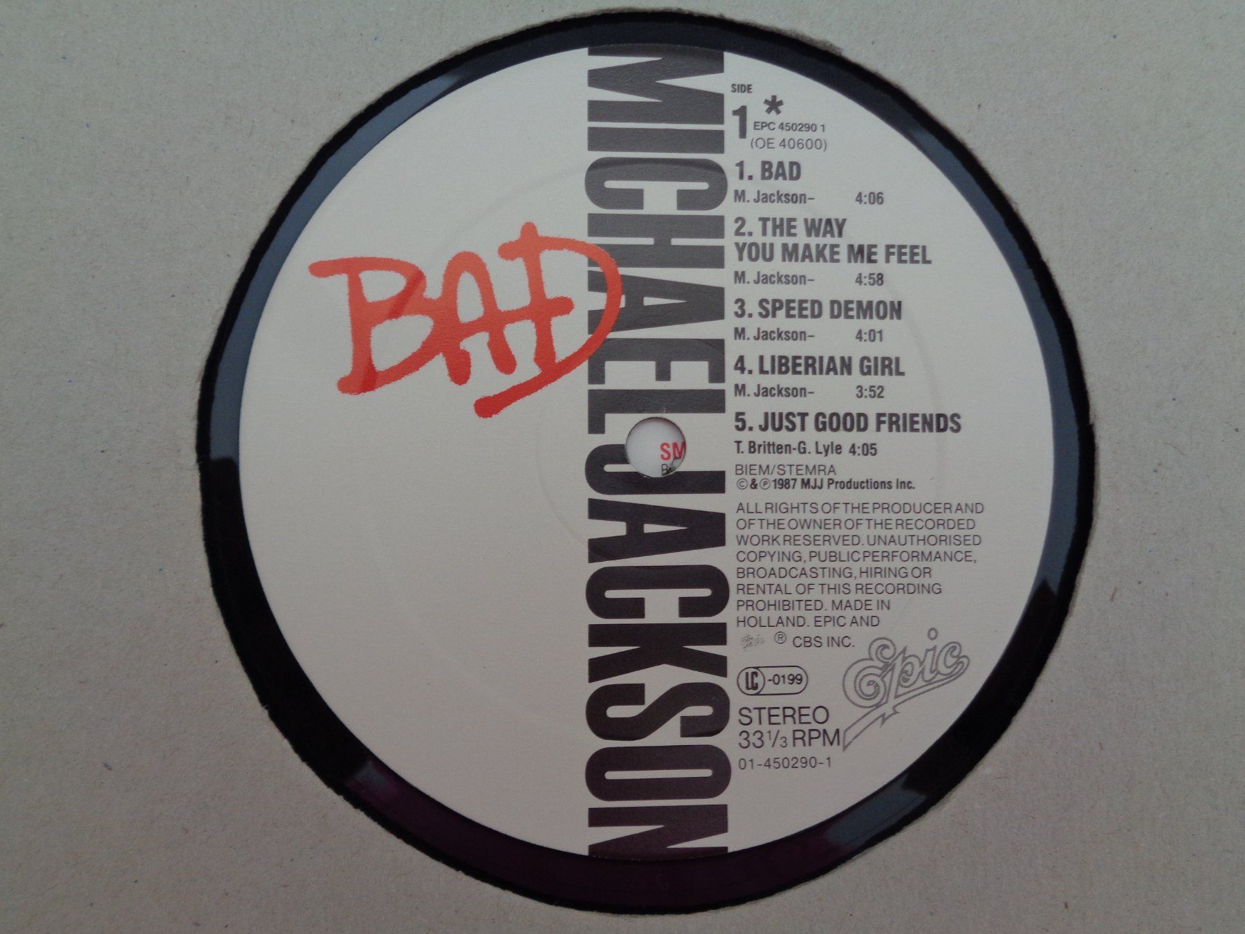 Dischi in vinile: Michael Jackson - Bad 1987 – LP – Usato da Chur venduto da omonia 3