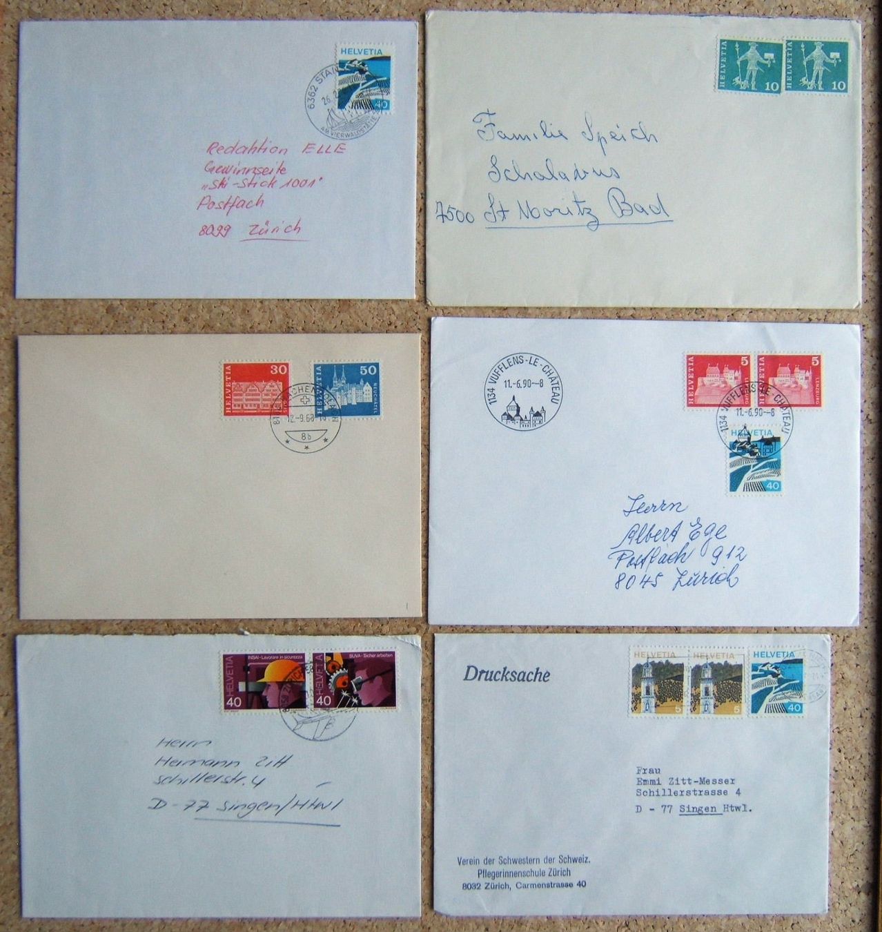 Alle Briefmarken: SCHWEIZ LOT BRIEFE (A) – Gebraucht aus Brunnen von Nonne04 1