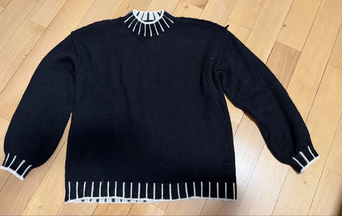 Shein Pullover & Sweatshirts: Damen Pullover schwarz mit weissen Bündchen Grösse L – Neu und originalverpackt aus Basel von kko_8vql