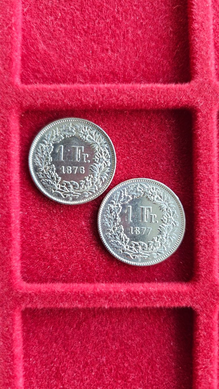 Tutti le monete: 1.Fr. 1876 + 1877 – Usato da Unterterzen venduto da Speedy076
