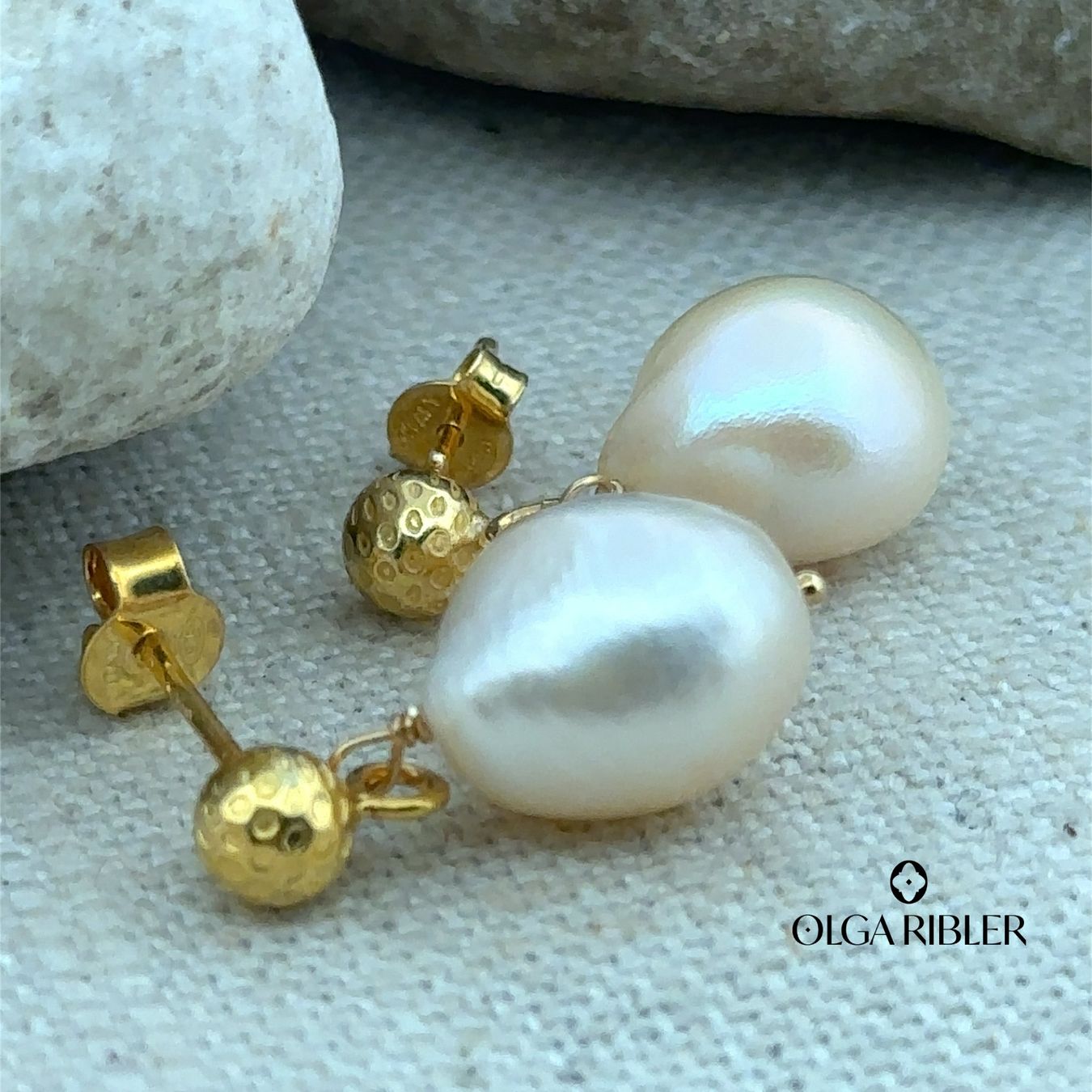 Olga Ribler Orecchini pendenti & Orecchini a lobo: Barockperlen Ohrstecker -  vergoldet - Sommer Schmuck – Nuovo (secondo la descrizione) da Luzern venduto da Schmuckoutlet 5