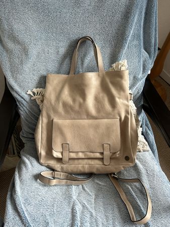 Rucksack-Tasche Leder beige