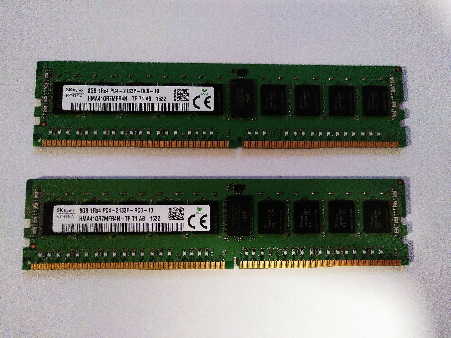 Memoria / RAM: 2x8GB DDR4 ECC RAM 1Rx4 PC4-2133 – Usato da Marbach SG venduto da Lcal