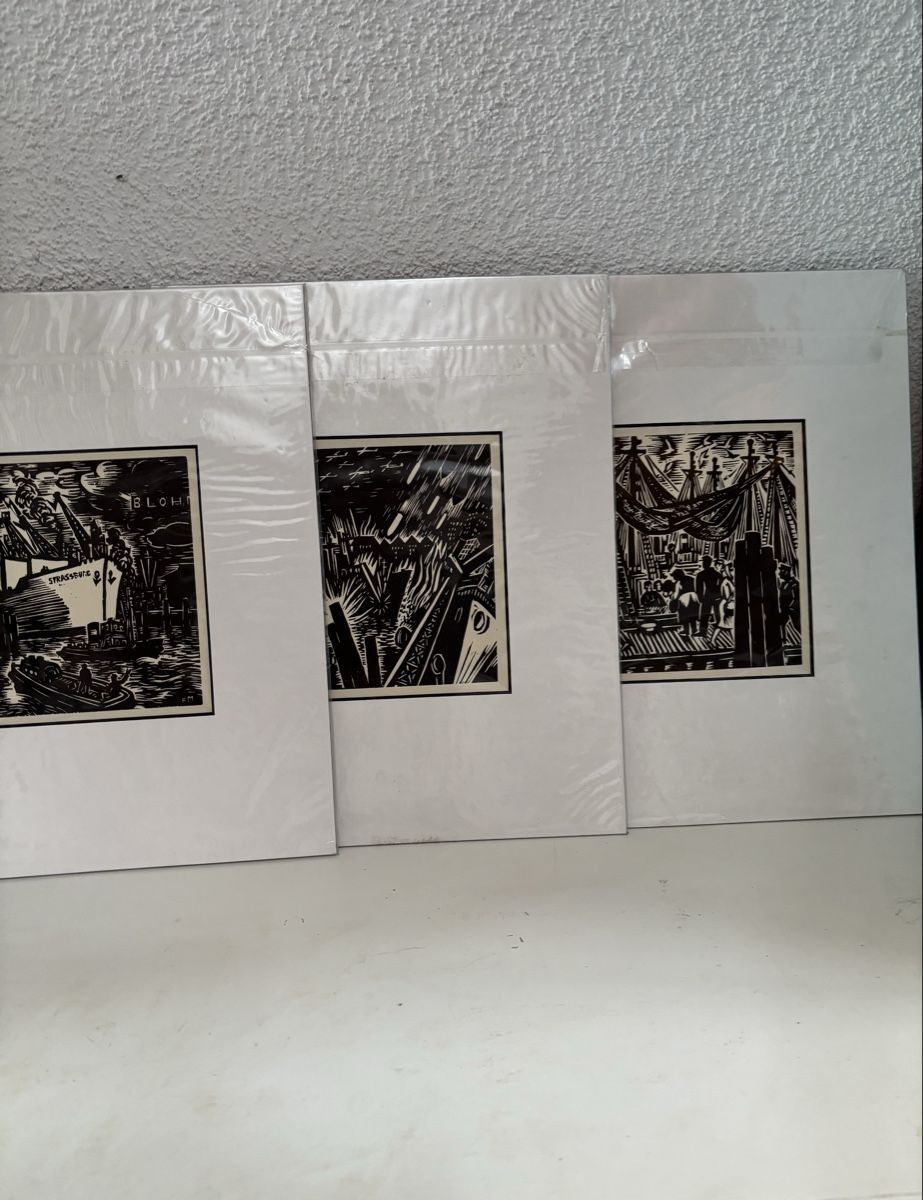 Xilografie: 4 Holsschnitte FRANS MASEREEL ( 1889 - 1972) – Nuovo (secondo la descrizione) da Biel/Bienne venduto da CuriousCat 9