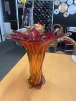 Wunderschöne Murano Glasvase, rot-orange, 30cm hoch