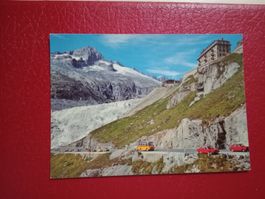 Furka Pass beim Belvedere Rhonegletscher Auto Postauto
