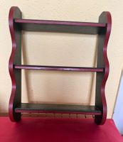 Wandregal Holz 3 Ablagen mit Haken handbemalt guter Zustand