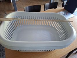Wäschekorb Kunststoff hellgrau Masse L70 B45 H24 cm