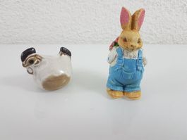 Osterfiguren Hase und Huhn