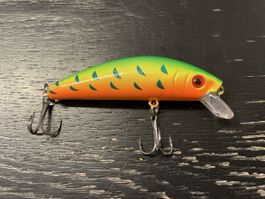 Wobbler orange gelb 6,5cm 8,5g Angelköder Kunstköder Barsch
