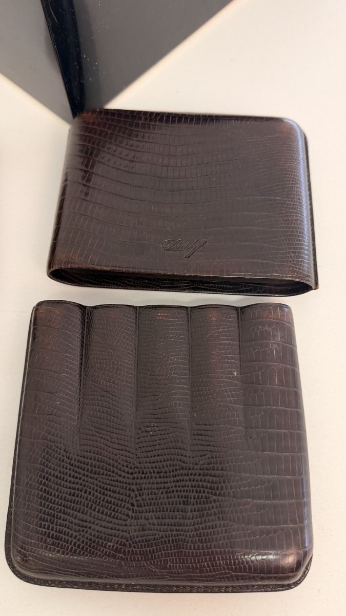 Sonstige Tabakwaren: Davidoff Zigarren Etui braun Schuppenmuster Leder  – Gebraucht aus Rotkreuz von perlengott 8