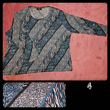 Pullover Animalprint, türkis-schwaez-weiss, XL