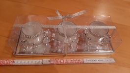 K..12 R / Ker) 3er Set Windlichter Silber Deko Kerzenhalter