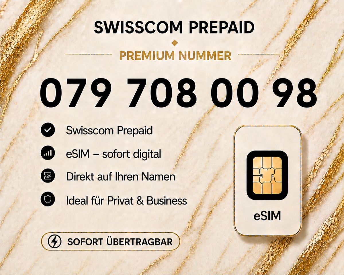 Swisscom Carte Prepayée: Swisscom Prepaid Premium Nummer – Neuf avec emballage d'origine à Rotkreuz par 079shop