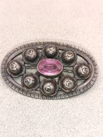 Jugendstil Brosche aus Alpaca mit Schmuckstein um 1900j Top