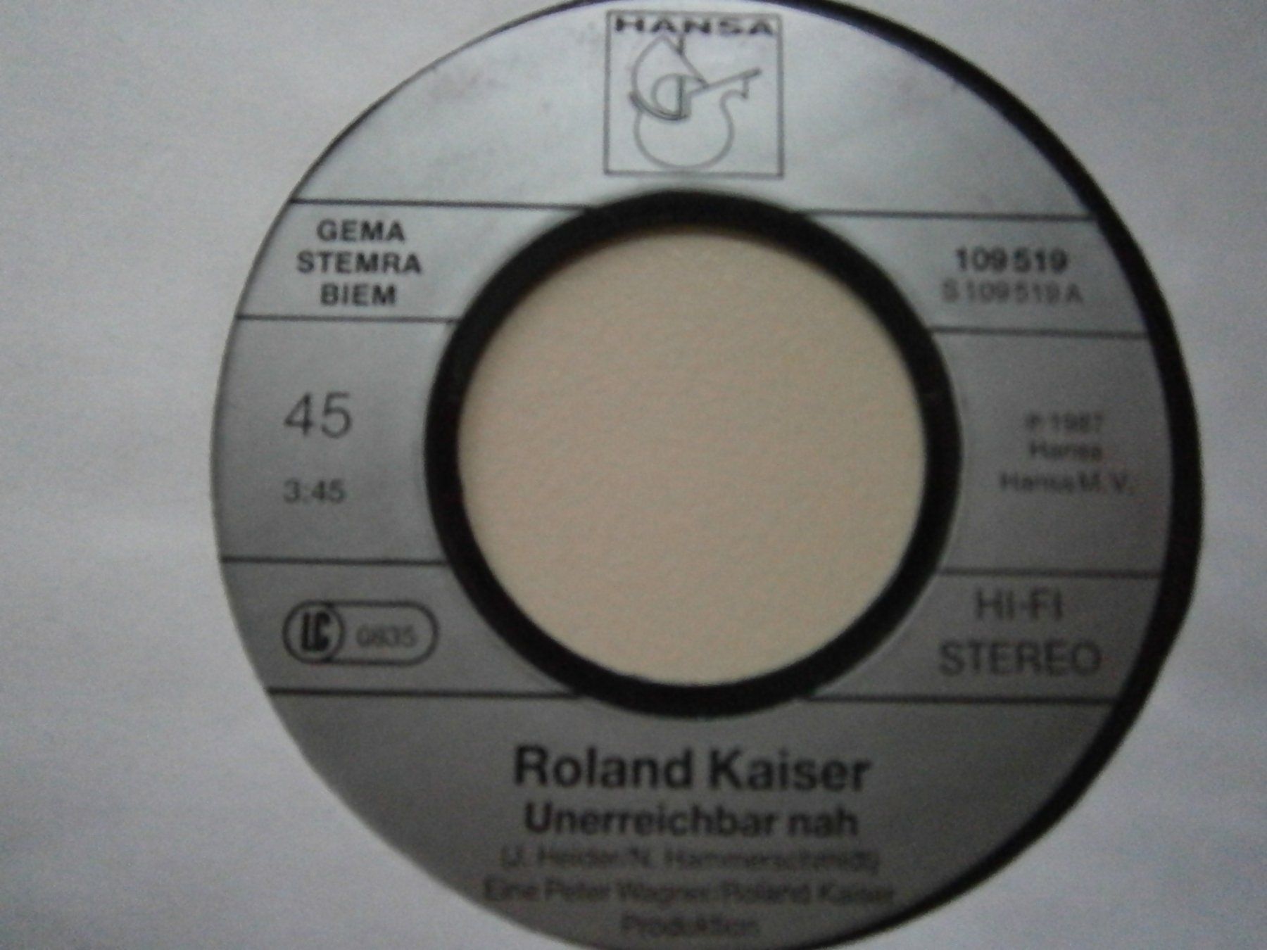 Schallplatten: Vinyl-Single Roland Kaiser - Unerreichbar nah – Gebraucht aus Langenthal von Modo39