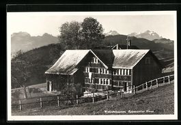Walzenhausen, Appenzeller Haus mit Bergp