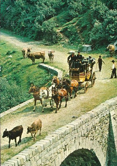 Cartoline postali: S. GOTTARDO CAMERLATA Dilligenza del Gottardo, Postkutsche – Usato da Jona venduto da philajona