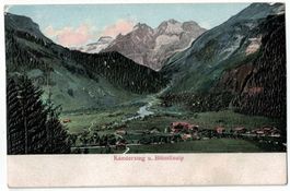 Kandersteg und Blümlisalp, Reliefkarte, gelaufen 1909