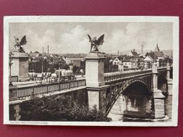 Ansichtskarte Basel Wettsteinbrücke Pferde gelaufen 1922