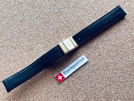 Uhrenarmband 13mm Leder schwarz, bracelets de montre noir