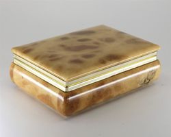 B0383 Rechteckige Onyxmarmor-Deckeldose aus Italien ~1950