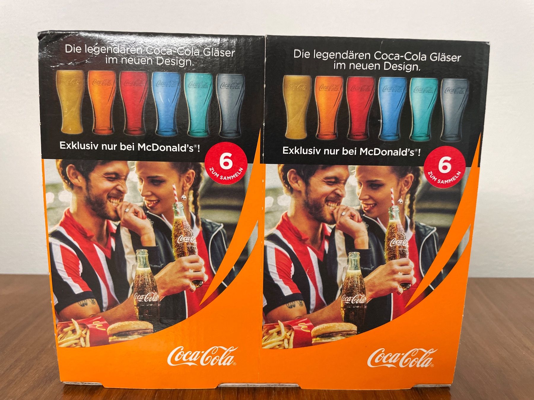 Coca-Cola Bicchieri: 2 x COCA COLA Limited Edition 2018 Glasses "Orange" – Usato da Frasnacht venduto da GracyStore 1