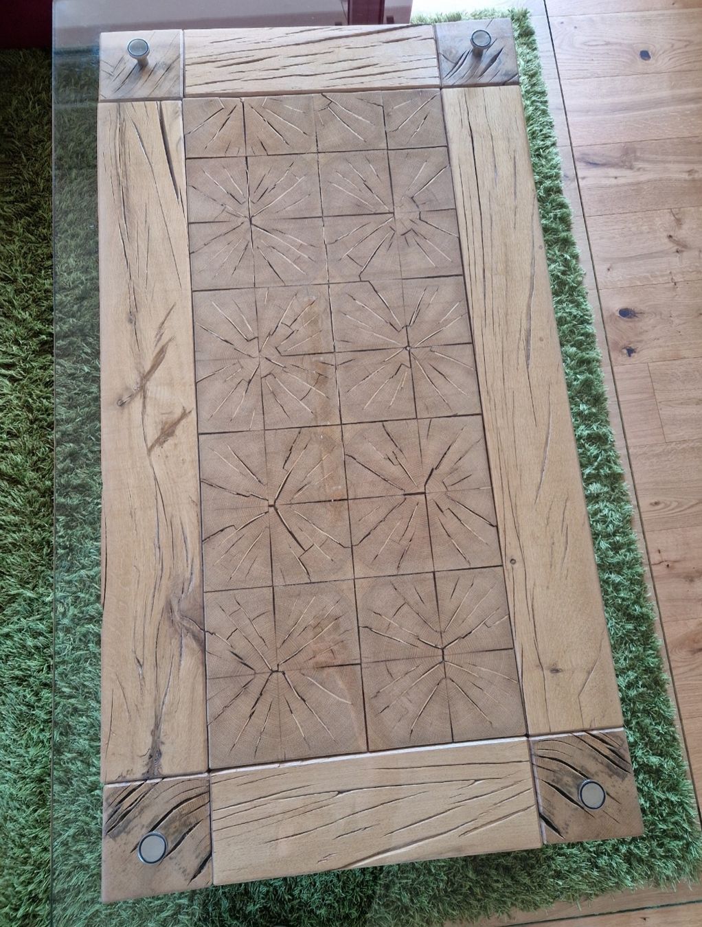 Tische: Couchtisch Holz Glas Sumpfeiche – Gebraucht aus wildhaus von tanjavetsch
