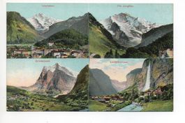 4-Bild-AK INTERLAKEN Die JUNGFRAU GRINDELWALD LAUTERBRUNNEN